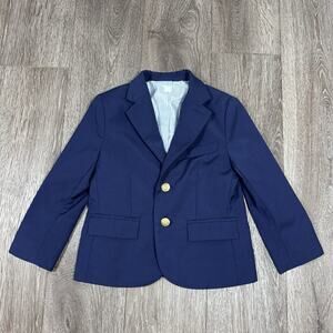 Janie and Jack The Classic Blazer Boys 3T Navy Blue Wool Gold Buttons Preppy